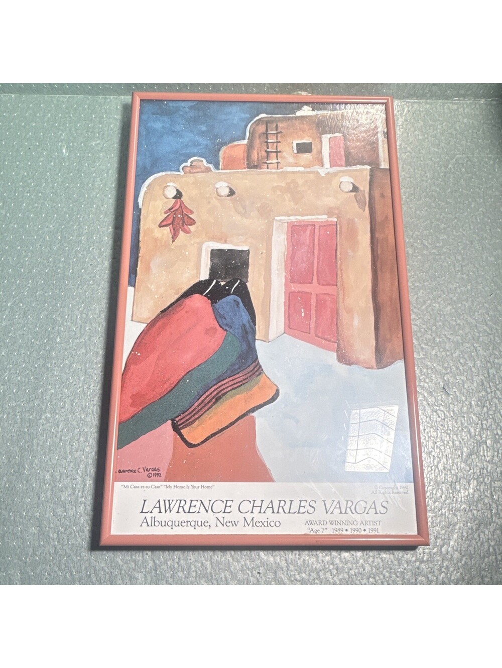Vintage Lawrence Charles Vargas Southwest Art Print Framed Mi Casa Es Su Casa 92
